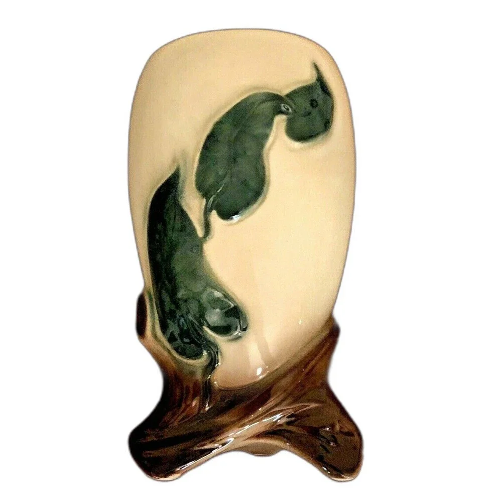 Vintage Royal Copley Tri-Footed Vase Philodendron Art Deco Planter 7.5